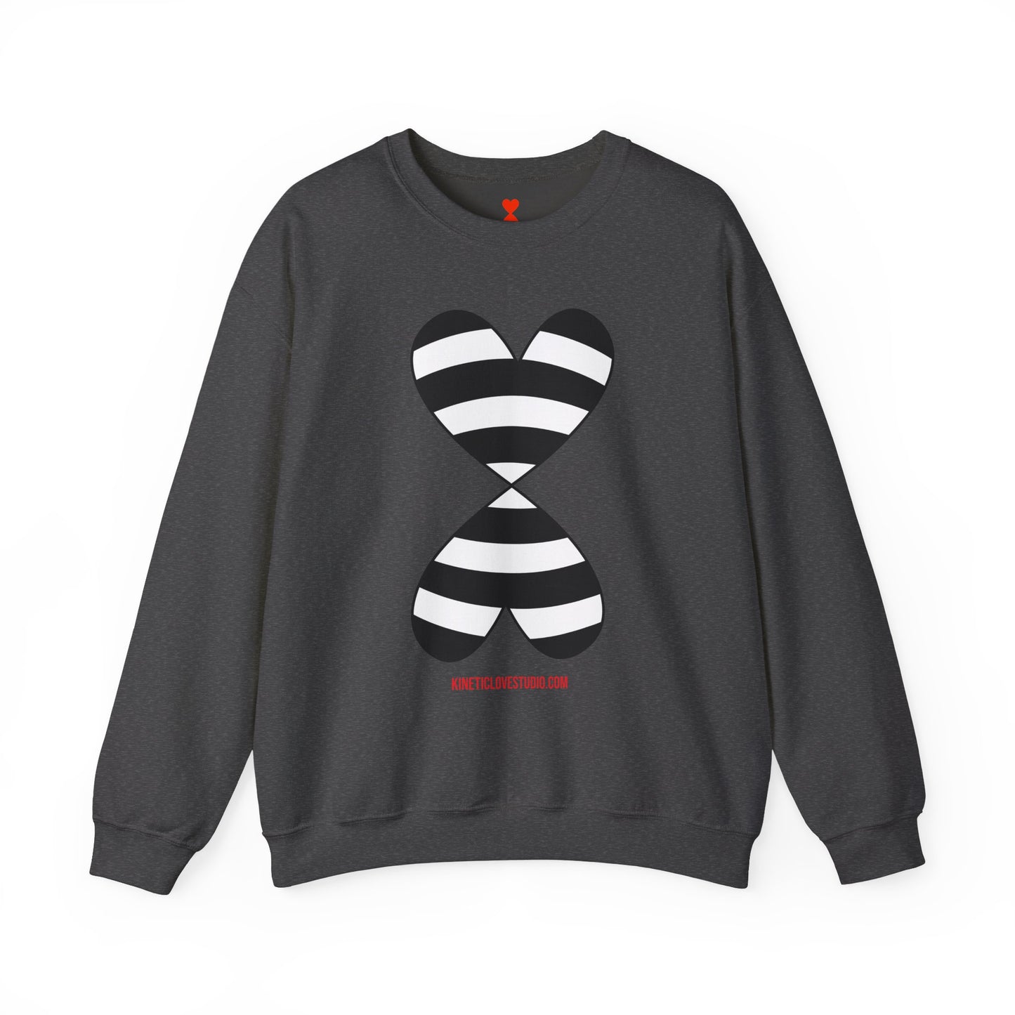 Black & White Striped Double Hearts Music Notes Sweatshirt FW24