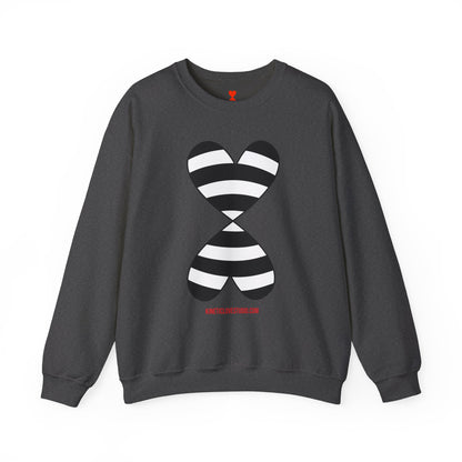 Black & White Striped Modern Double Hearts Red Sweatshirt F24