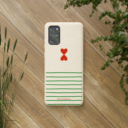 Eco-Friendly Phone Case - French Chic Green Stripes Biodegradable