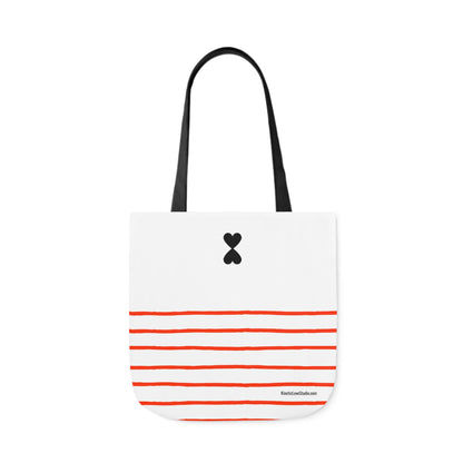 Canvas Tote Bag White Red Stripes - French Chic Stylish Trendy Design