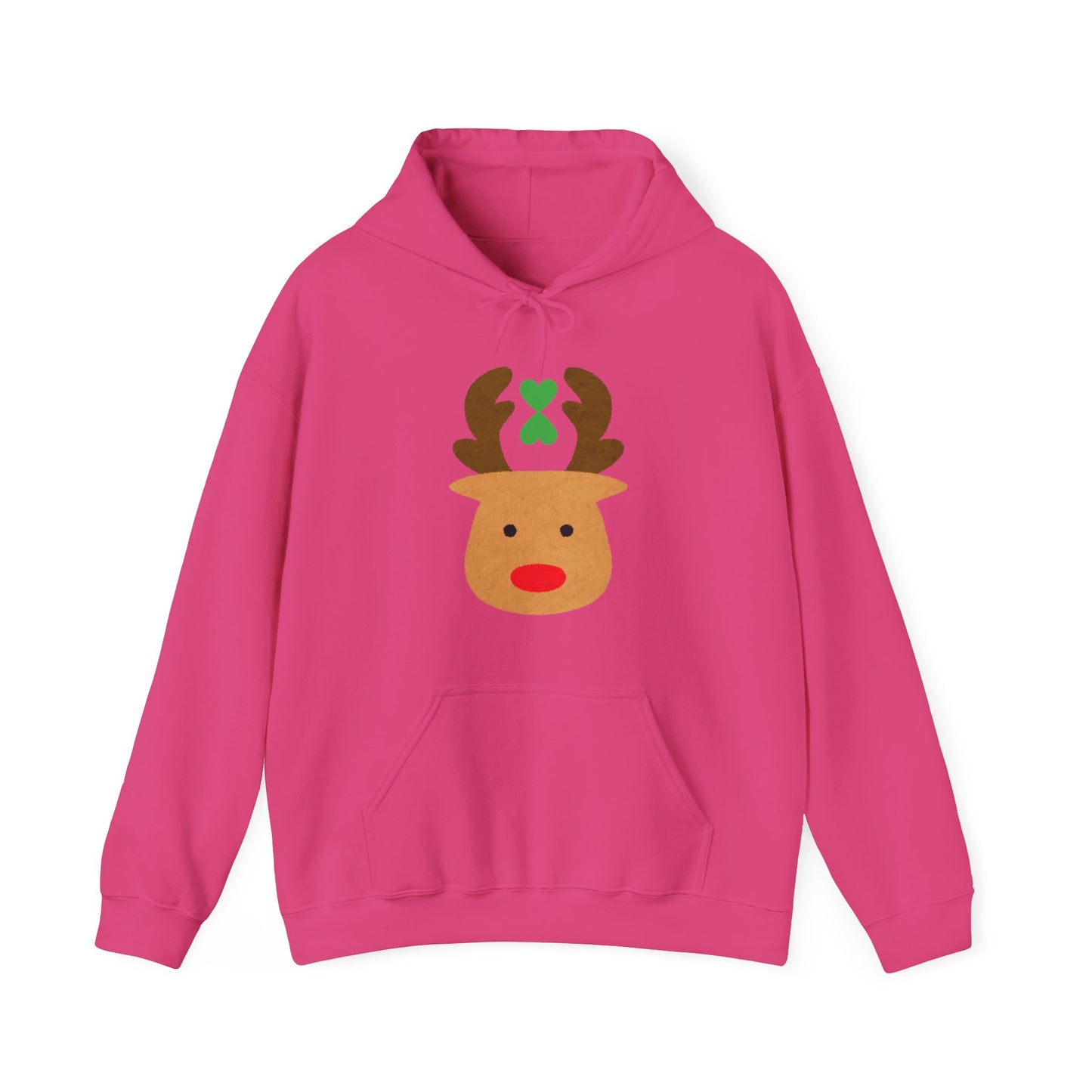 Christmas Reindeer Hoodie green heart