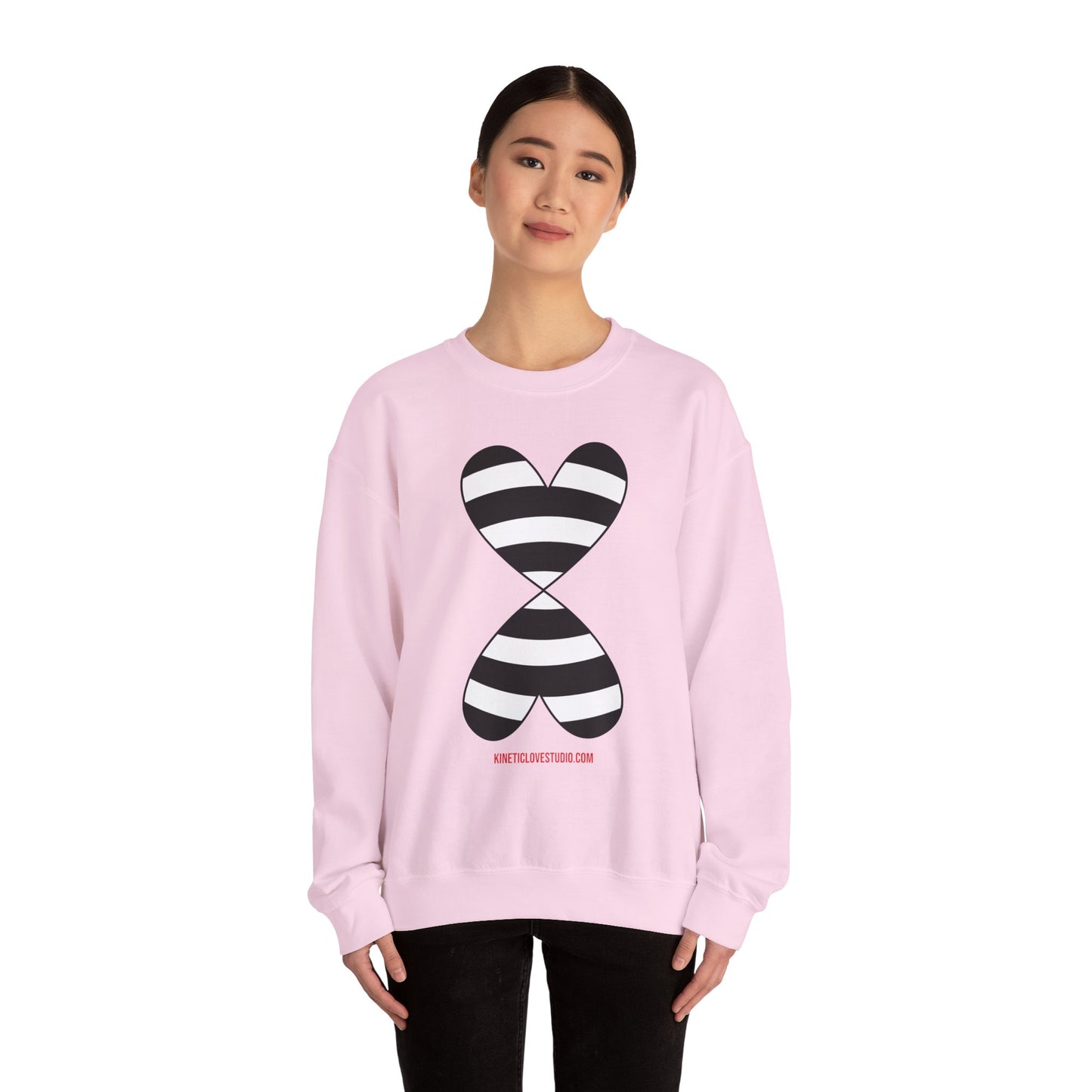 Black & White Striped Double Hearts Music Notes Sweatshirt FW24