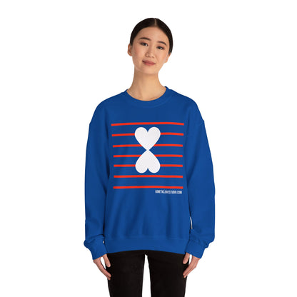 Red Stripes & Hearts Modern Design Unisex Sweatshirt - Signature Collection by Kinetic Love Studio