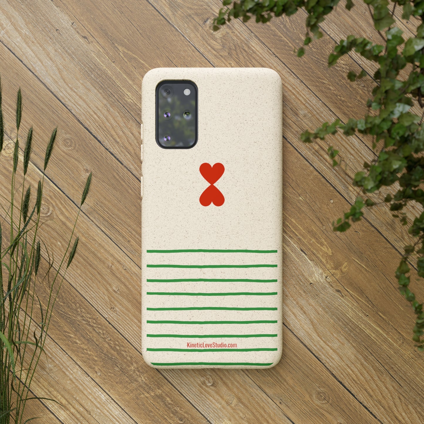 Eco-Friendly Phone Case - French Chic Green Stripes Biodegradable