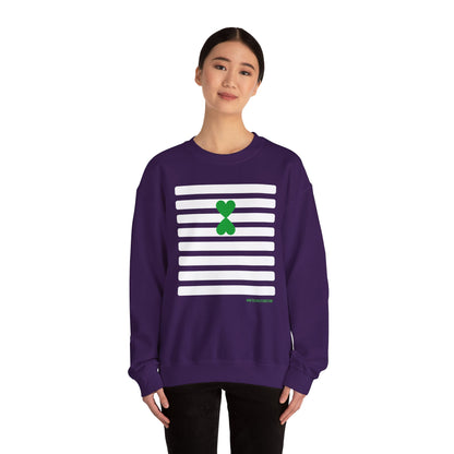 Stripes Sweatshirt - Paris Street Style Double Heart Green