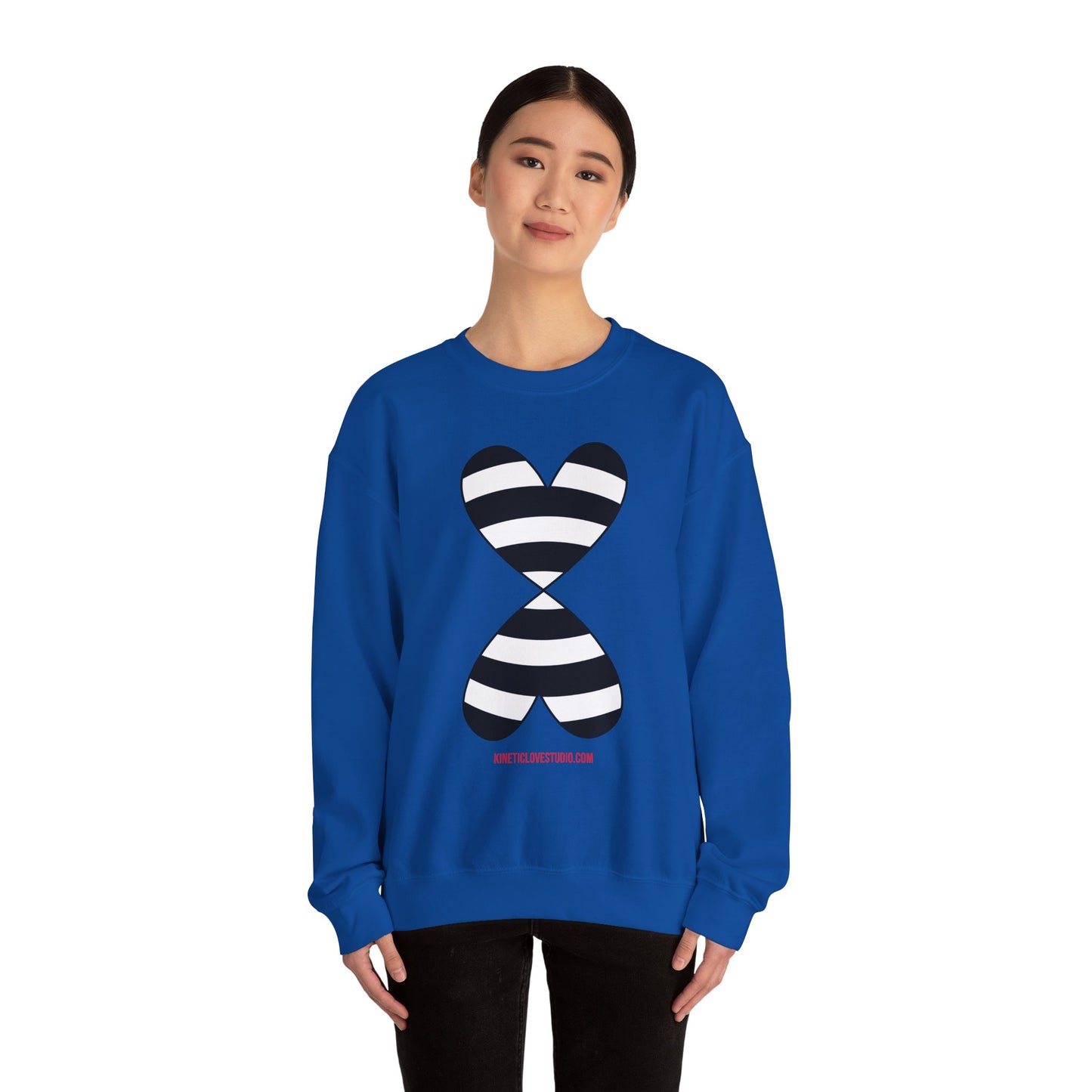 Black & White Striped Double Hearts Music Notes Sweatshirt FW24