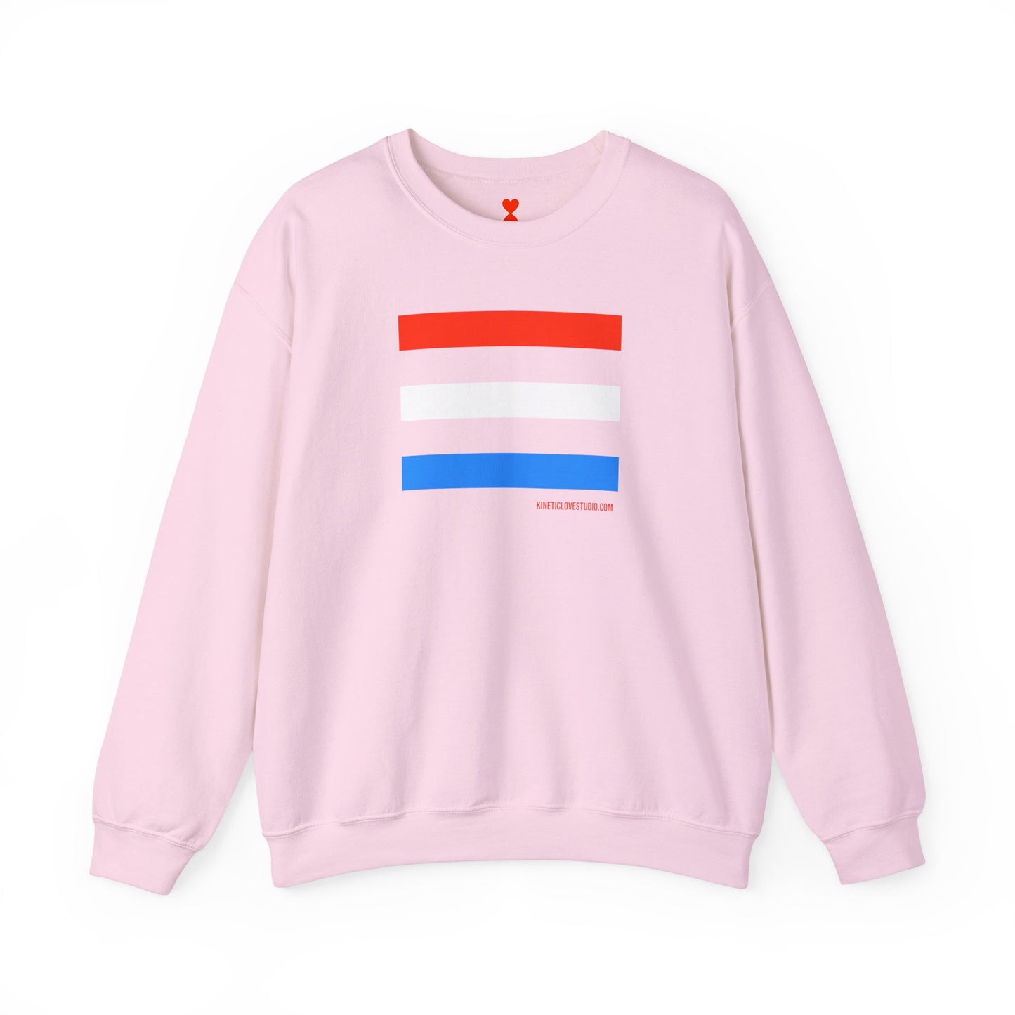 French Chic Tri-Color Stripes Stylish Unisex Sweatshirt - Blue Stripes Red Heart Contemporary Design