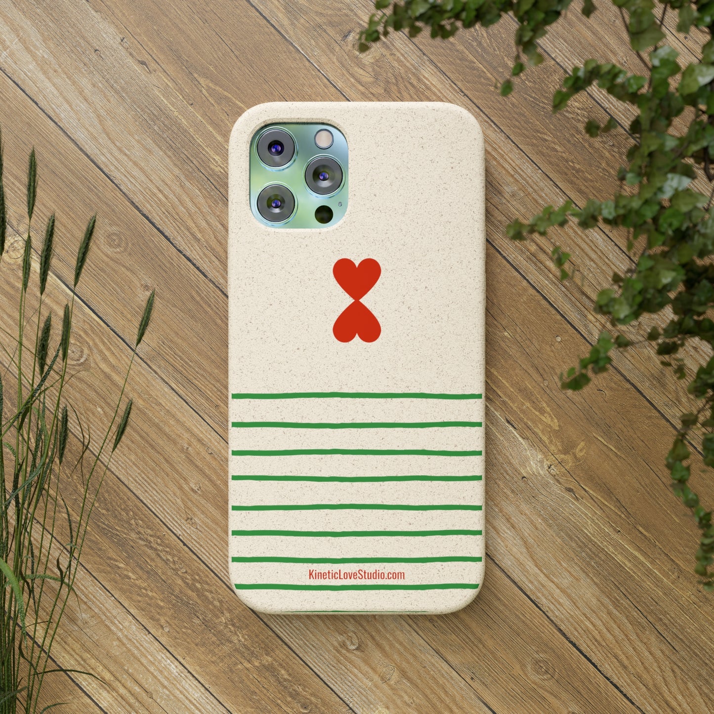 Eco-Friendly Phone Case - French Chic Green Stripes Biodegradable