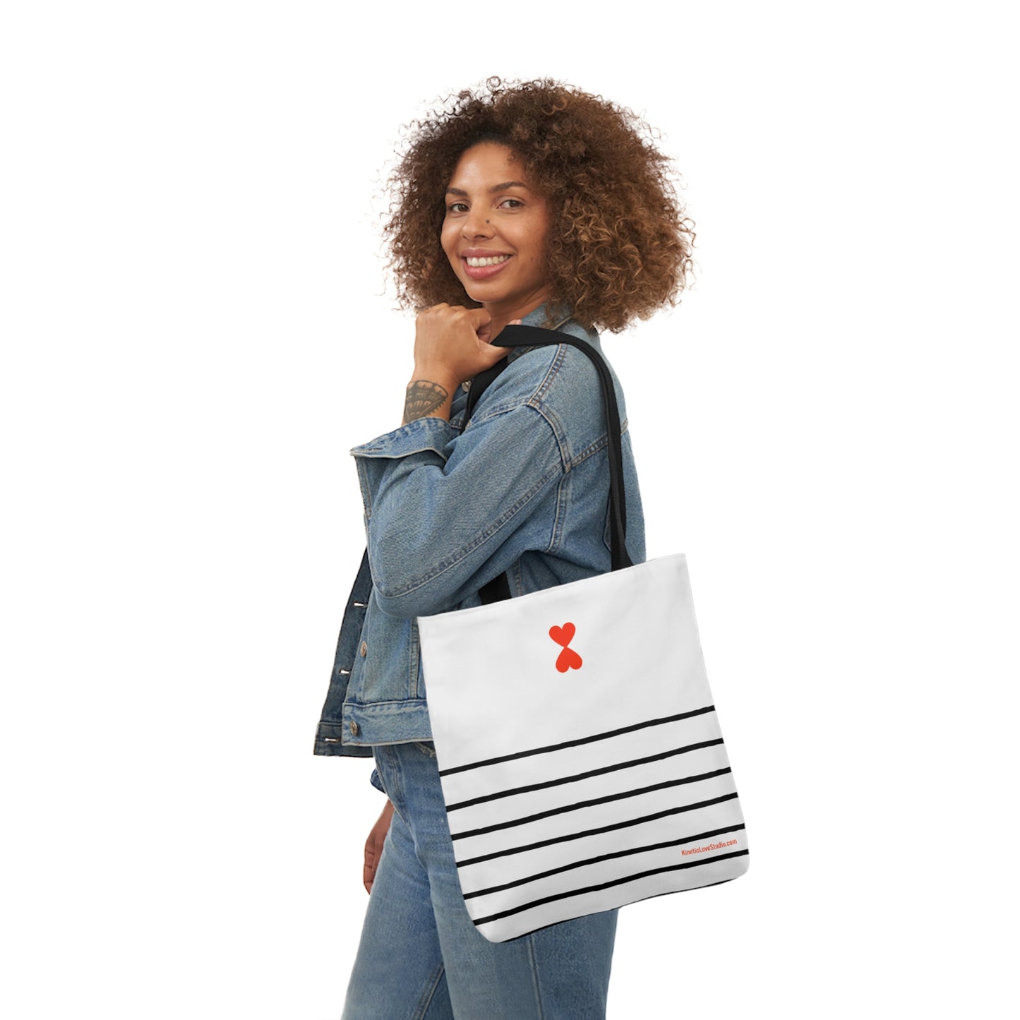 Canvas Tote Bag White & Black - French Chic Stripes Stylish Trendy Design