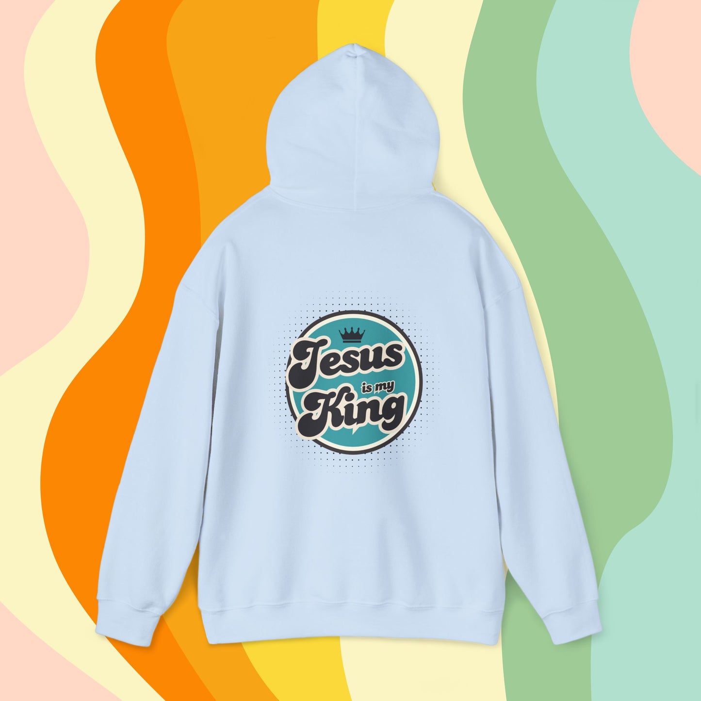 Jesus is King Good Vibes Hoodie Aqua