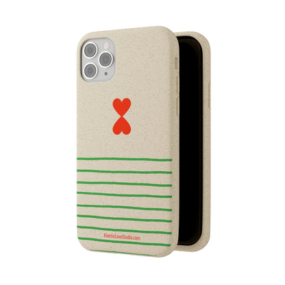 Eco-Friendly Phone Case - French Chic Green Stripes Biodegradable