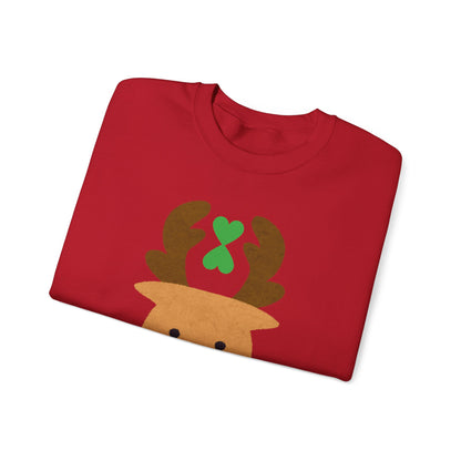 Christmas Reindeer Couple Sweatshirt Red - Modern Holiday Edition Unisex