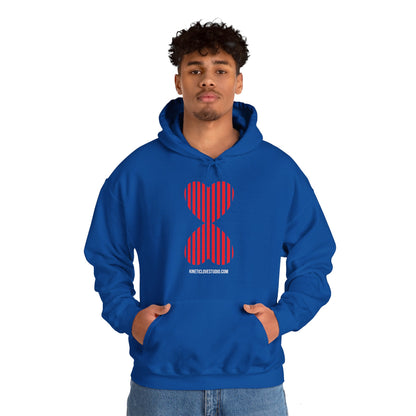 Paris Modern Design Striped Heart Navy Hooded Sweatshirt Hoodie - Modern Red Heart Design