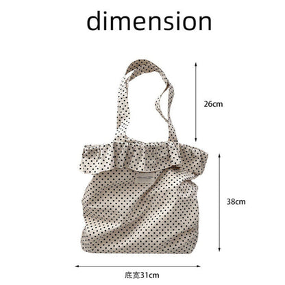 Lovely Polka Dot & Ruffles Canvas Tote Bag