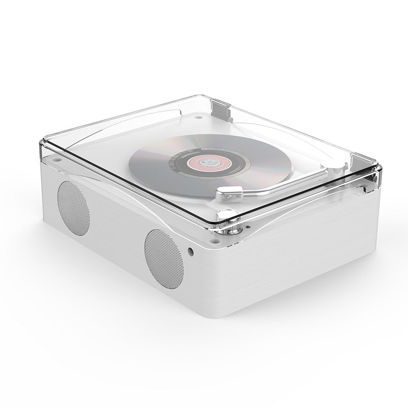 Modern Vintage Design Retro CD Player, Portable Bluetooth Speaker, Transparent Cover & Remote Control, Double speakers