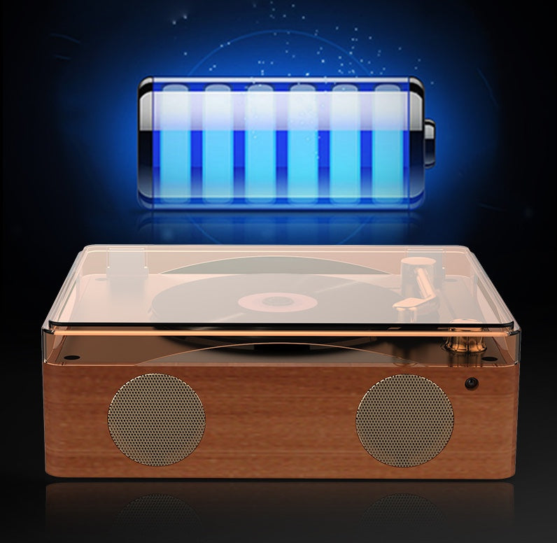 Modern Vintage Design Retro CD Player, Portable Bluetooth Speaker, Transparent Cover & Remote Control, Double speakers