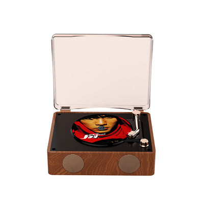 Modern Vintage Design Retro CD Player, Portable Bluetooth Speaker, Transparent Cover & Remote Control, Double speakers