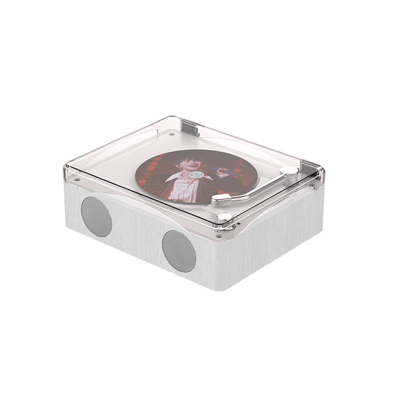 Modern Vintage Design Retro CD Player, Portable Bluetooth Speaker, Transparent Cover & Remote Control, Double speakers